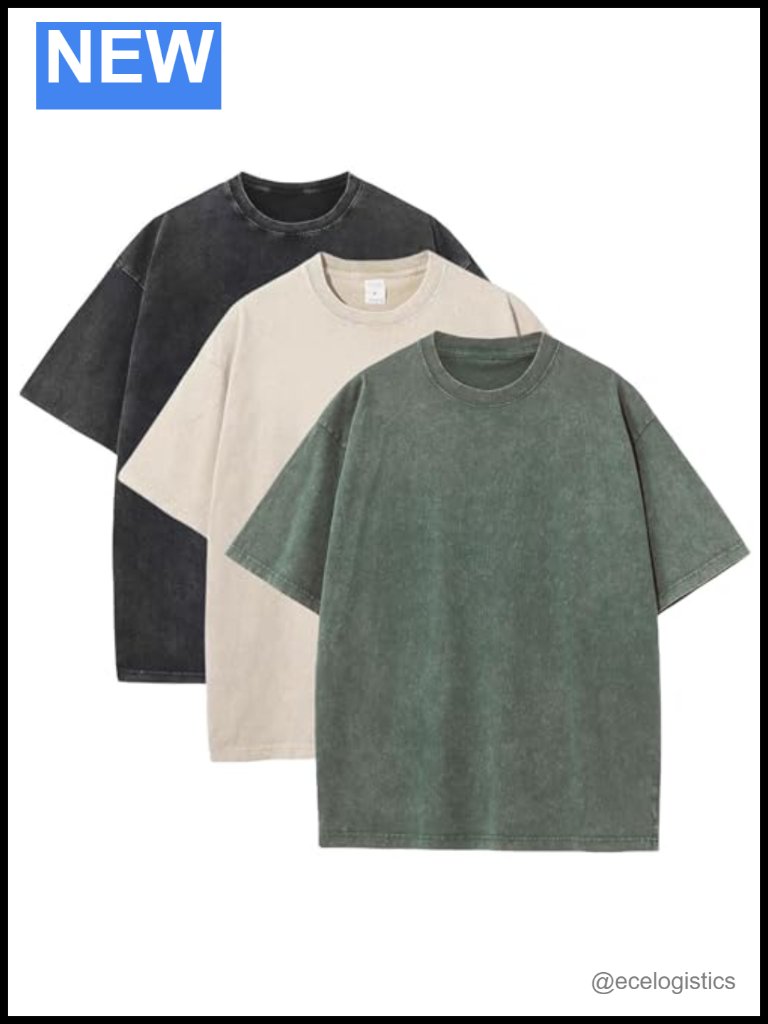 3 Pack Oversized Vintage Graphic Tees Heavyweight Cotton T-Shirts Loose Fit
